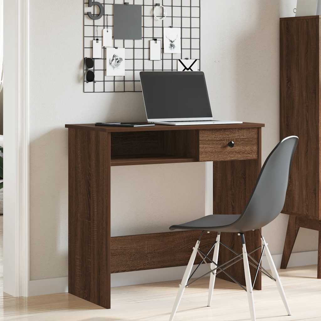 Scrivania Rovere Marrone 80x40x75 cm in Legno Multistrato - homemem39