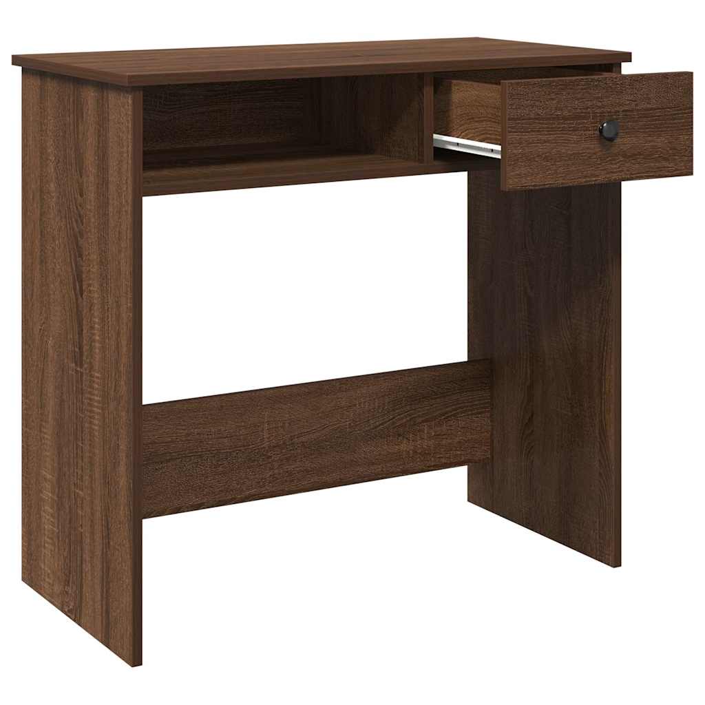 Scrivania Rovere Marrone 80x40x75 cm in Legno Multistrato - homemem39