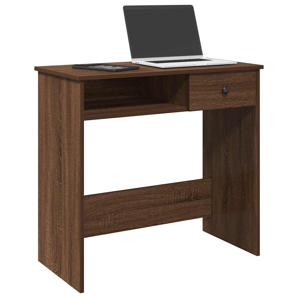 Scrivania Rovere Marrone 80x40x75 cm in Legno Multistrato | homemem39
