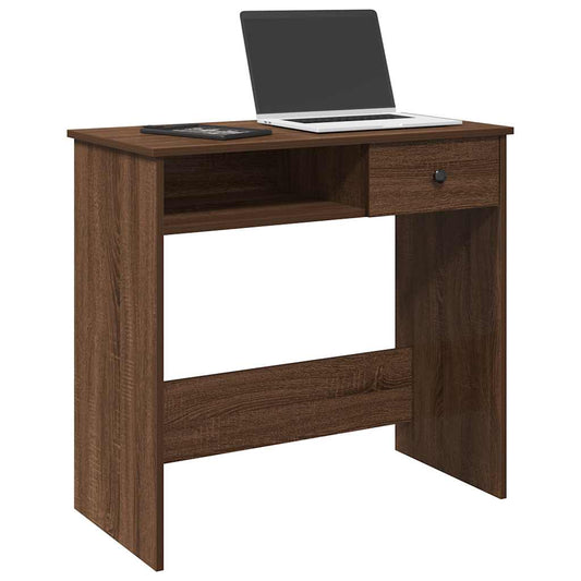 Scrivania Rovere Marrone 80x40x75 cm in Legno Multistrato | homemem39