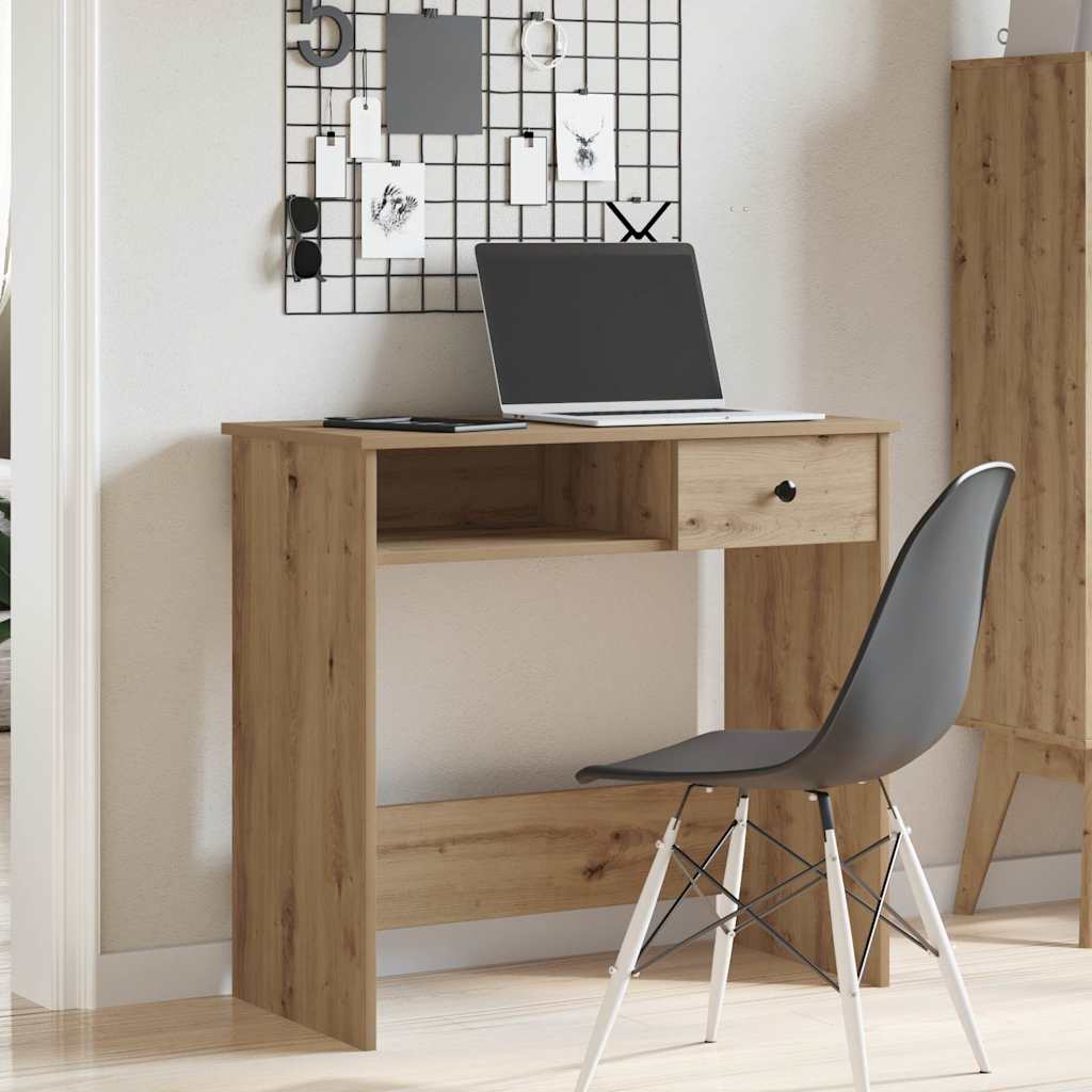Scrivania Rovere Artigianale 80x40x75 cm in Legno Multistrato - homemem39