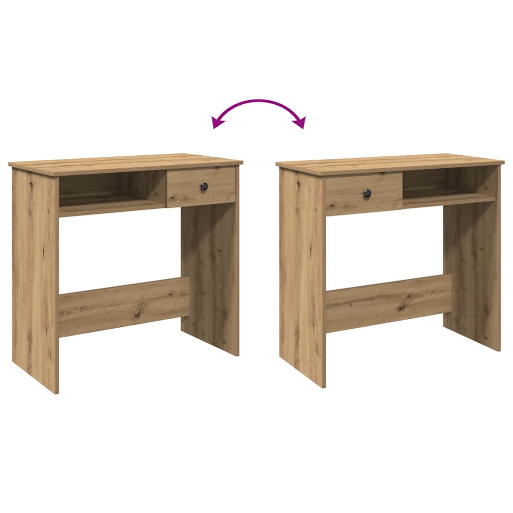 Scrivania Rovere Artigianale 80x40x75 cm in Legno Multistrato - homemem39