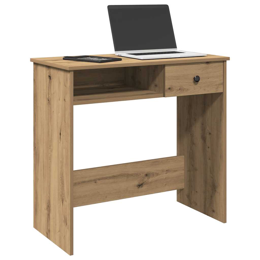 Scrivania Rovere Artigianale 80x40x75 cm in Legno Multistrato - homemem39