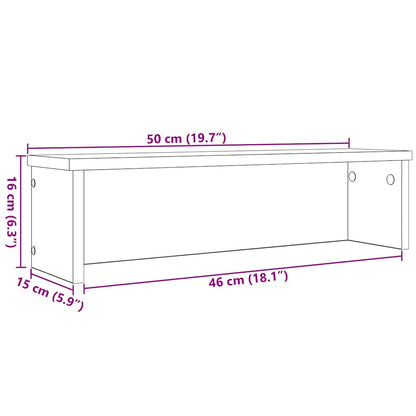 Scaffali da Cucina Impilabili 2 pz Rovere Fumo 50x15x16 cm