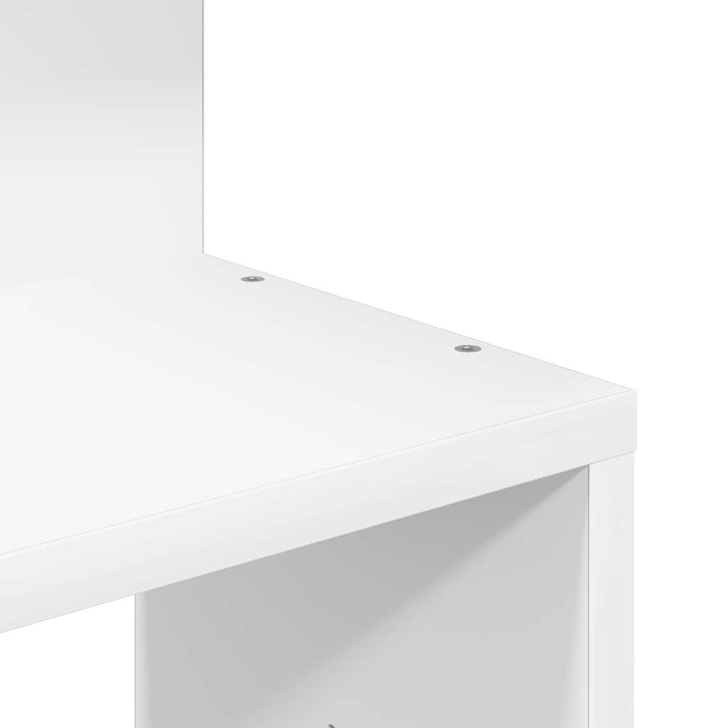Scaffale Angolare Muro Bianco 32x32x127,5 cm Legno Multistrato | homemem39