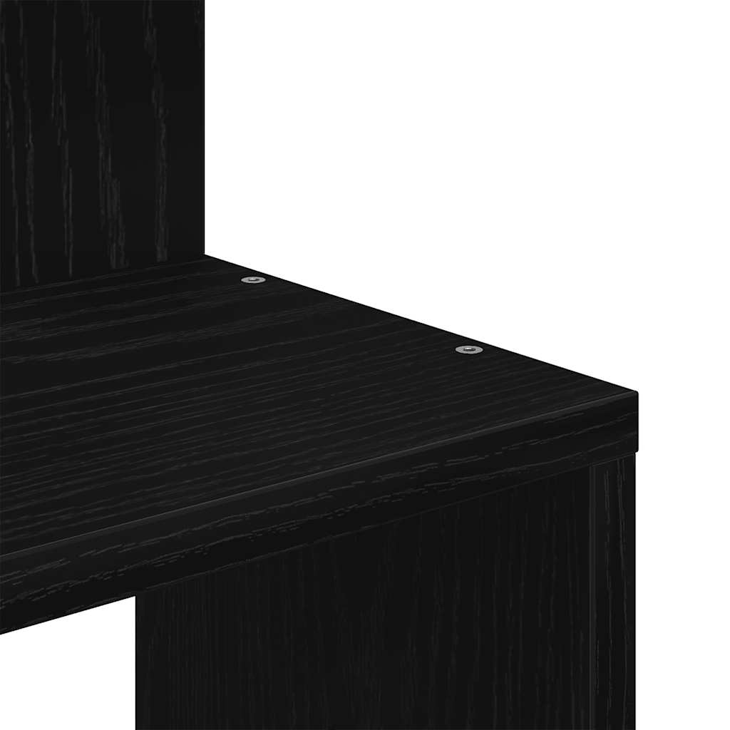 Scaffale Angolare Muro Nero 32x32x127,5 cm Legno Multistrato | homemem39