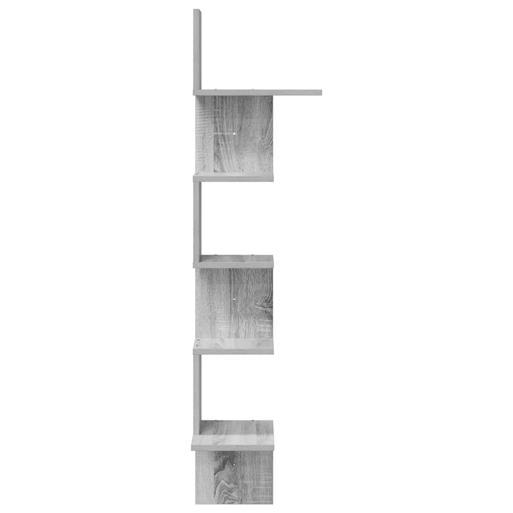 Scaffale Angolare Muro Grigio Sonoma 32x32x127,5 cm Truciolato | homemem39