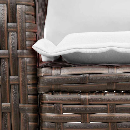 Sedia a Dondolo da Giardino con Cuscini in Polyrattan Marrone - homemem39