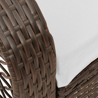 Sedia a Dondolo da Giardino con Cuscini in Polyrattan Marrone - homemem39