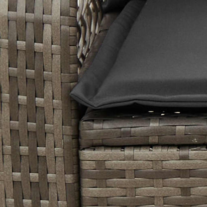 Sedia a Dondolo da Giardino con Cuscini in Polyrattan Grigio - homemem39