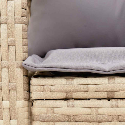 Sedia a Dondolo da Giardino con Cuscini in Polyrattan Beige - homemem39