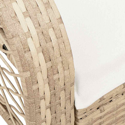 Sedia a Dondolo da Giardino con Cuscini in Polyrattan Beige - homemem39