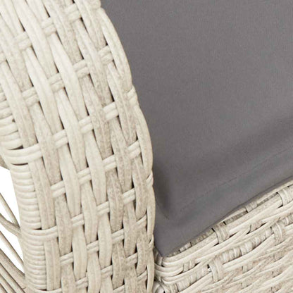 Sedia a Dondolo Giardino con Cuscini Polyrattan Grigio Chiaro - homemem39
