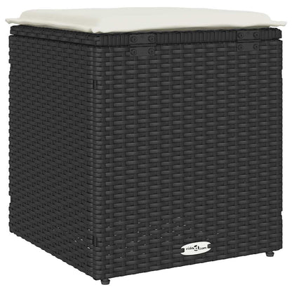 Sgabelli Giardino con Cuscini 2 pz Nero 40x40x43 cm Polyrattan - homemem39