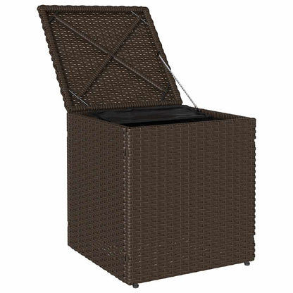 Sgabelli Giardino con Cuscini 2pz Marrone 40x40x43cm Polyrattan