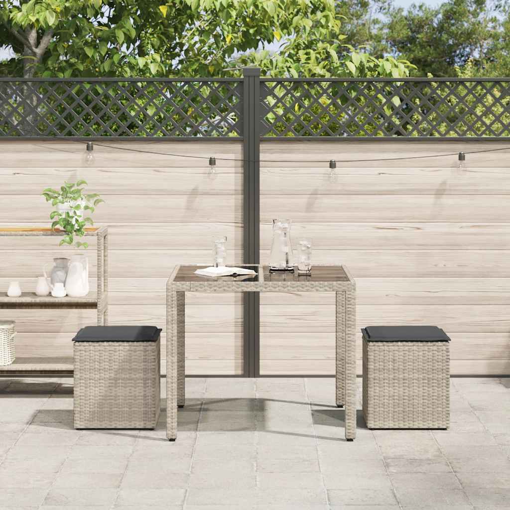 Sgabelli da Giardino con Cuscini 2 pz 40x40x43cm in Polyrattan