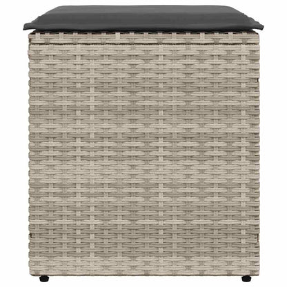 Sgabelli da Giardino con Cuscini 2 pz 40x40x43cm in Polyrattan