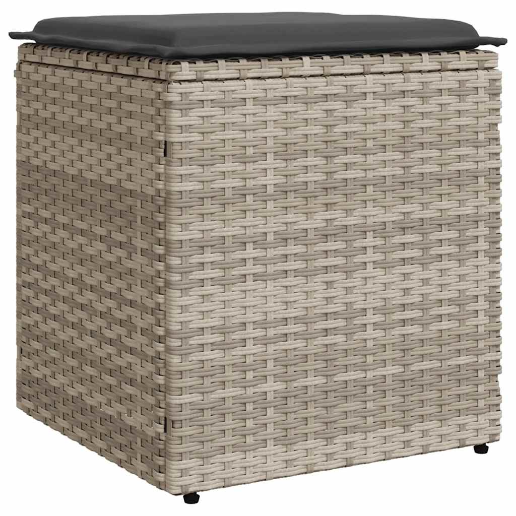 Sgabelli da Giardino con Cuscini 2 pz 40x40x43cm in Polyrattan