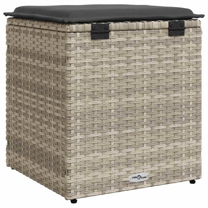 Sgabelli da Giardino con Cuscini 2 pz 40x40x43cm in Polyrattan