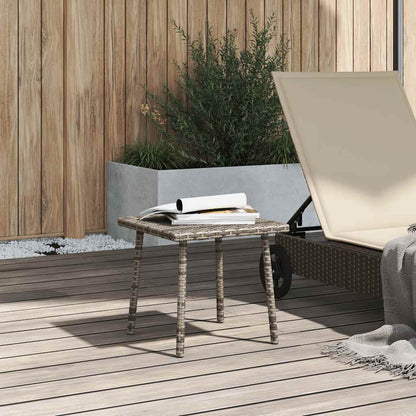 Tavolino da Giardino Rettangolare Grigio 40x40x37 cm Polyrattan | homemem39