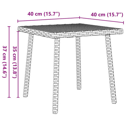 Tavolino da Giardino Rettangolare Grigio 40x40x37 cm Polyrattan | homemem39