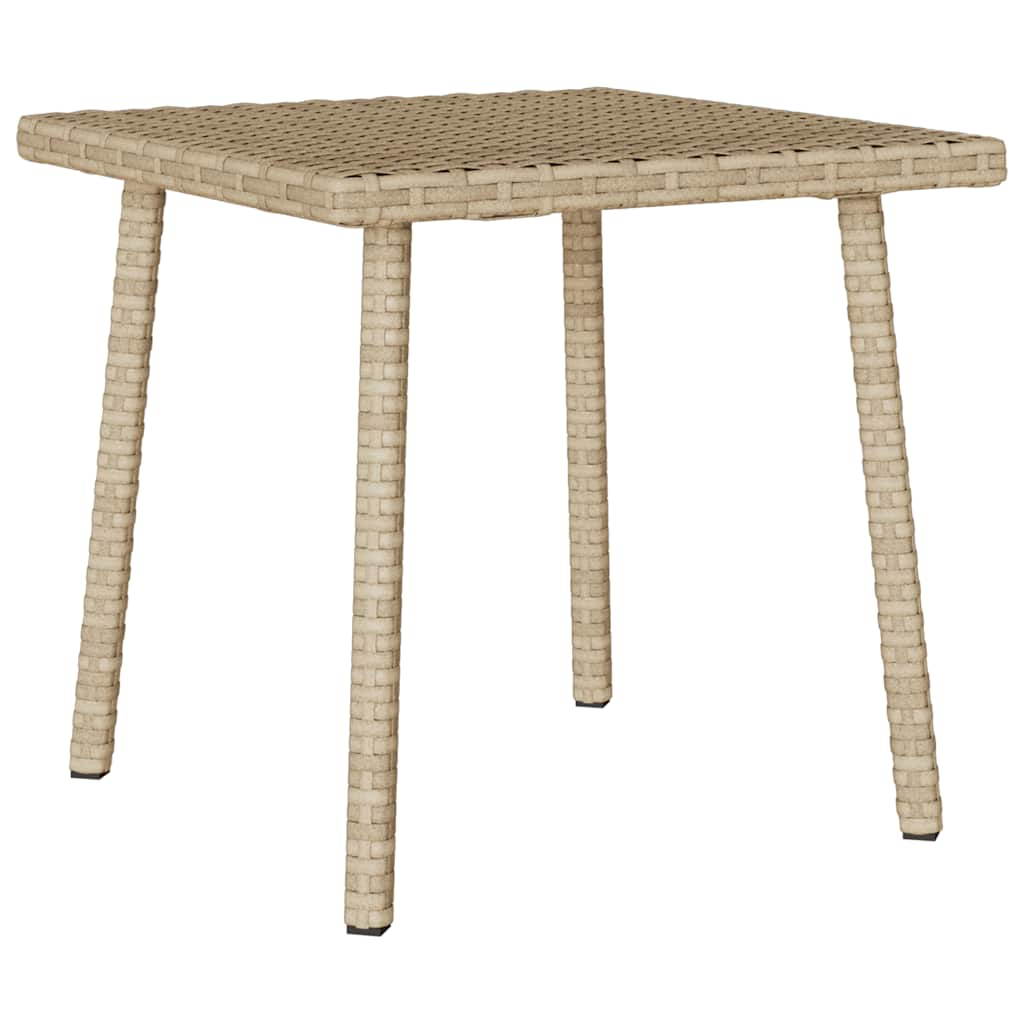 Tavolino da Giardino Rettangolare Beige 40x40x37 cm Polyrattan