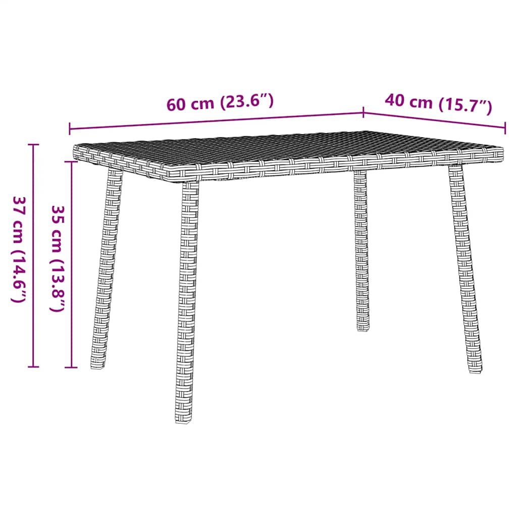 Tavolino da Giardino Rettangolare Grigio Chiaro 60x40x37 cm - homemem39