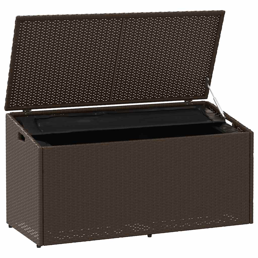 Baule da Giardino Marrone 110x50x58 cm in Polyrattan - homemem39