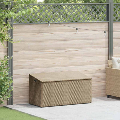 Baule da Giardino Beige 110x50x58 cm Polyrattan