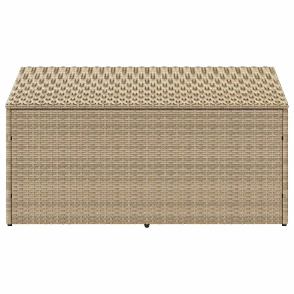 Baule da Giardino Beige 110x50x58 cm Polyrattan