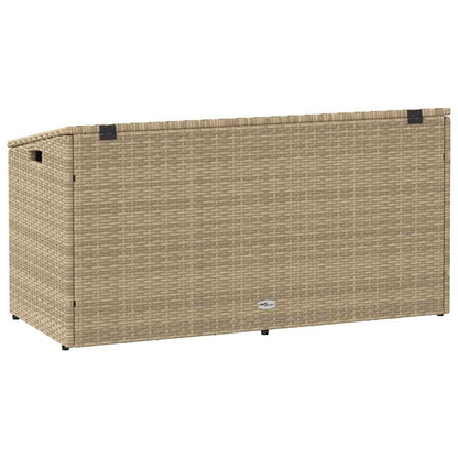 Baule da Giardino Beige 110x50x58 cm Polyrattan