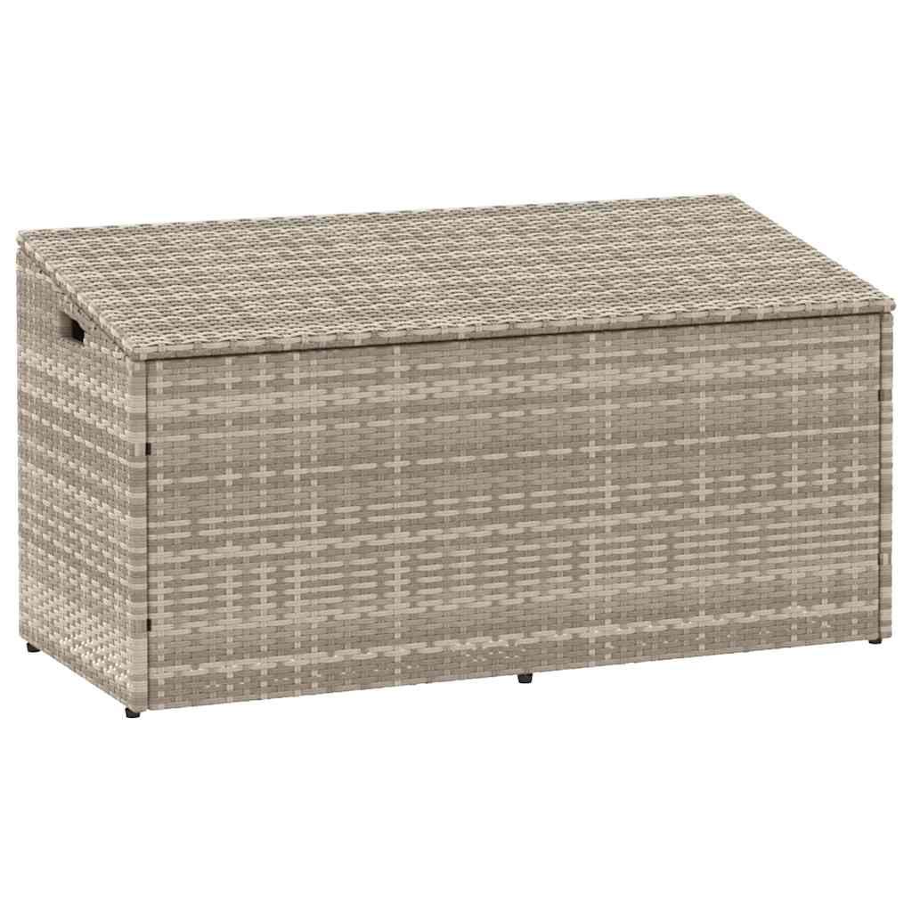 Baule da Giardino Grigio Chiaro 110x50x58 cm in Polyrattan - homemem39