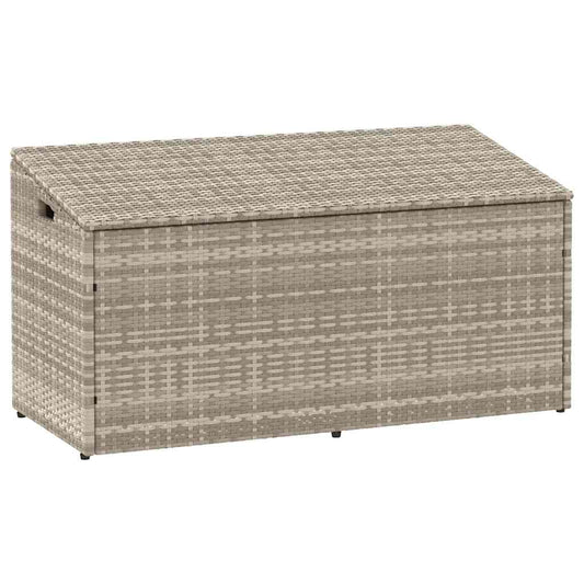 Baule da Giardino Grigio Chiaro 110x50x58 cm in Polyrattan