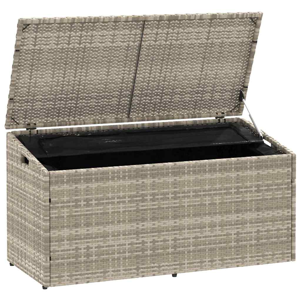 Baule da Giardino Grigio Chiaro 110x50x58 cm in Polyrattan - homemem39