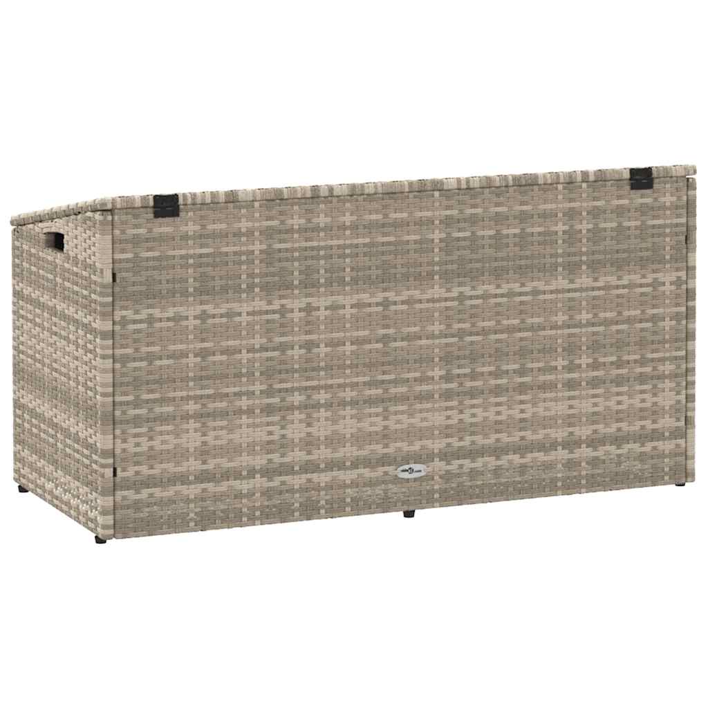 Baule da Giardino Grigio Chiaro 110x50x58 cm in Polyrattan - homemem39