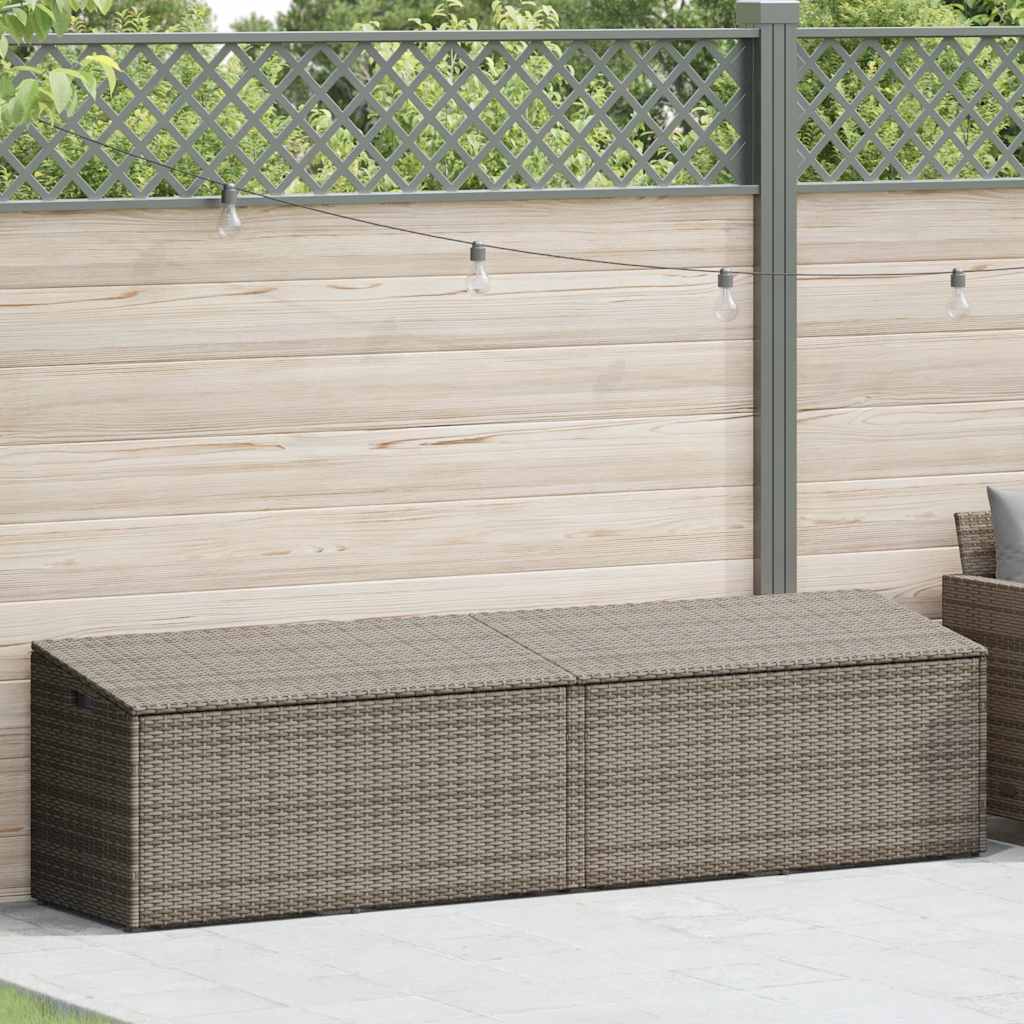 Baule da Giardino Grigio 220x50x58 cm in Polyrattan