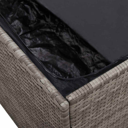 Baule da Giardino Grigio 220x50x58 cm in Polyrattan - homemem39