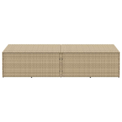 Baule da Giardino Beige 220x50x58 cm Polyrattan