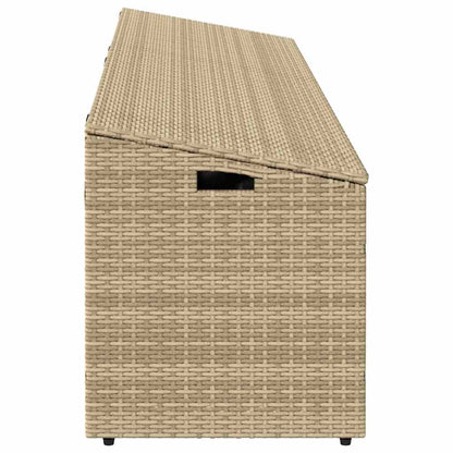 Baule da Giardino Beige 220x50x58 cm Polyrattan