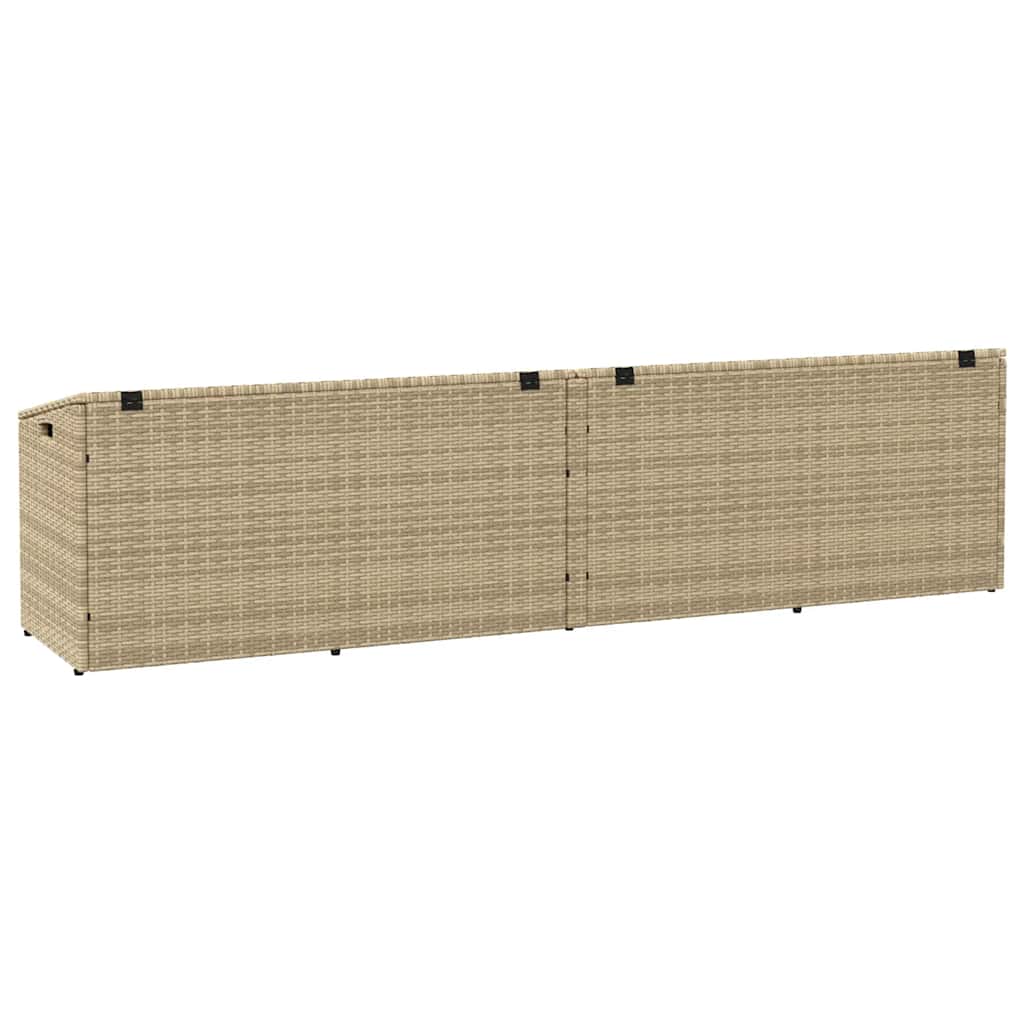 Baule da Giardino Beige 220x50x58 cm Polyrattan - homemem39