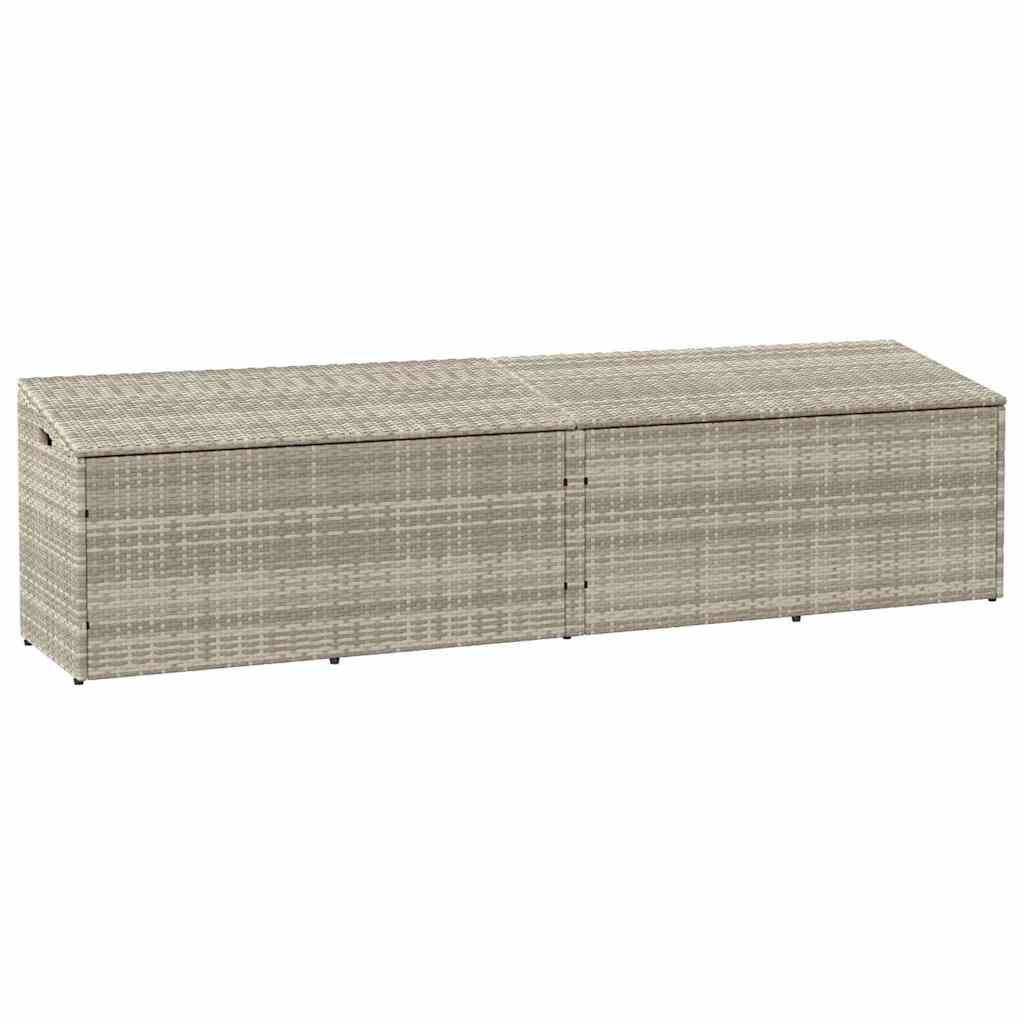 Baule da Giardino Grigio Chiaro 220x50x58 cm in Polyrattan