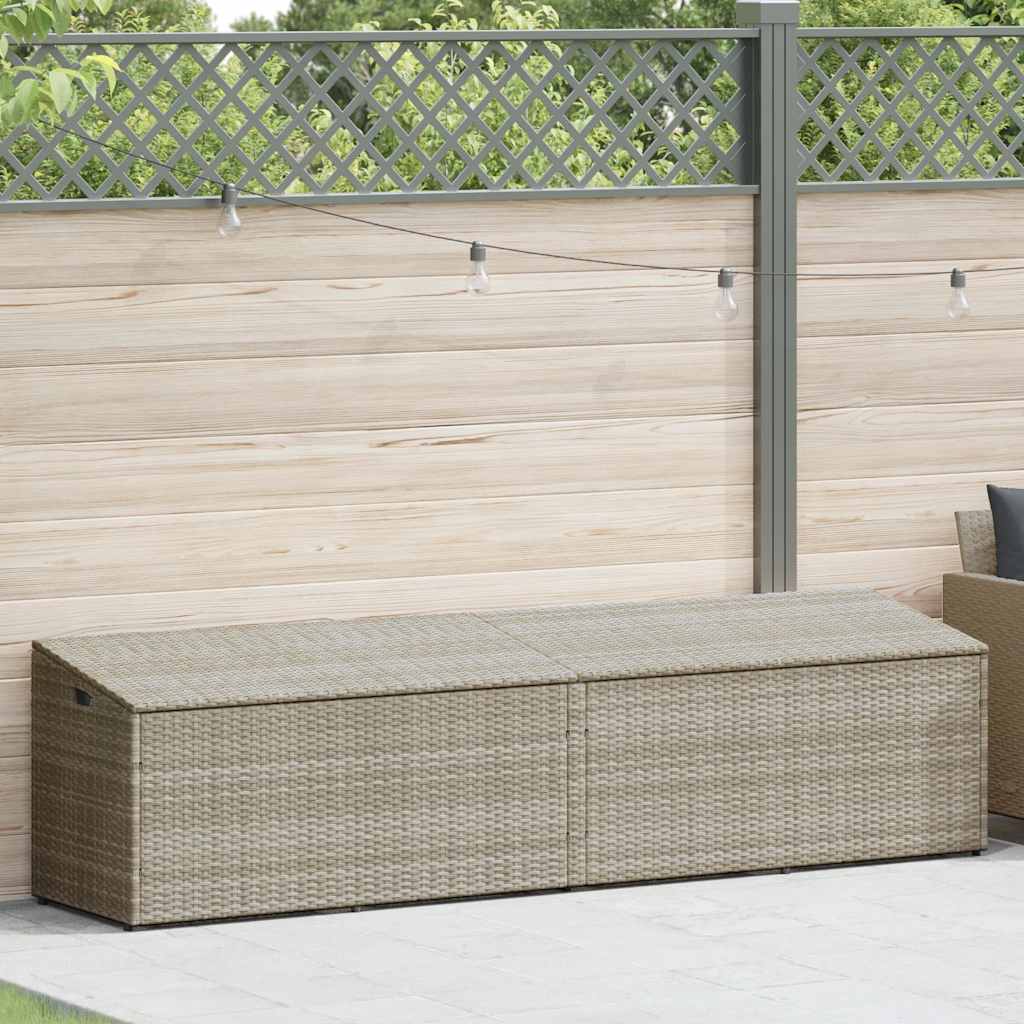 Baule da Giardino Grigio Chiaro 220x50x58 cm in Polyrattan