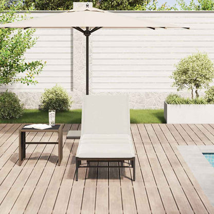 Lettino Prendisole con Cuscino Marrone in Polyrattan - homemem39