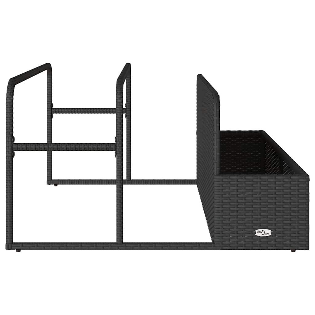 Galleggiante a Bordo Piscina Nero 110x100x57 cm in Polyrattan - homemem39