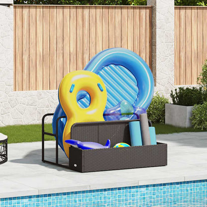 Galleggiante a Bordo Piscina Nero 110x100x57 cm in Polyrattan - homemem39