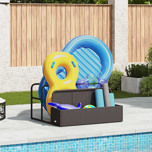 Galleggiante a Bordo Piscina Nero 110x100x57 cm in Polyrattan - homemem39