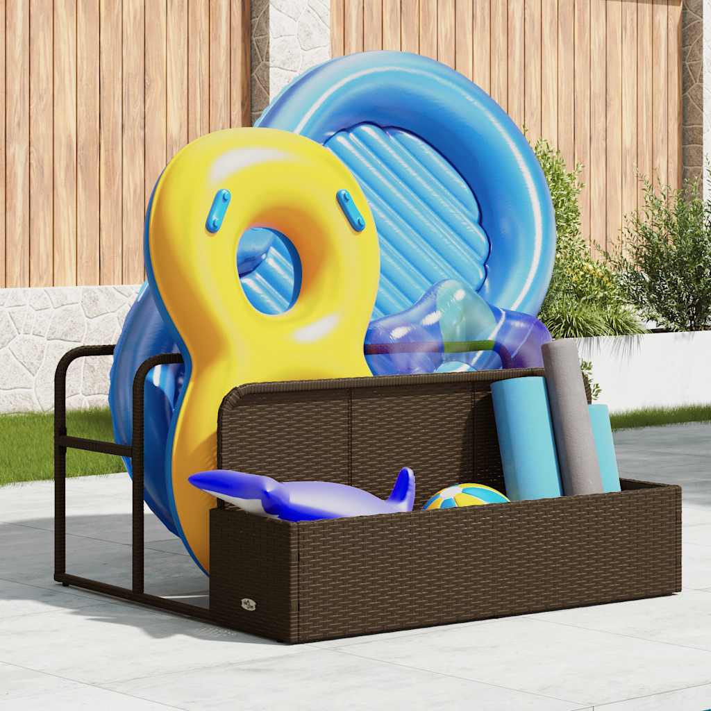 Galleggiante a Bordo Piscina Marrone 110x100x57 cm Polyrattan