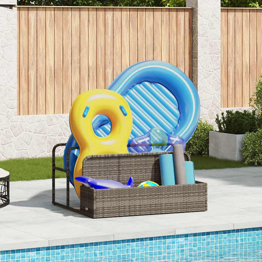 Galleggiante a Bordo Piscina Grigio 110x100x57 cm in Polyrattan - homemem39