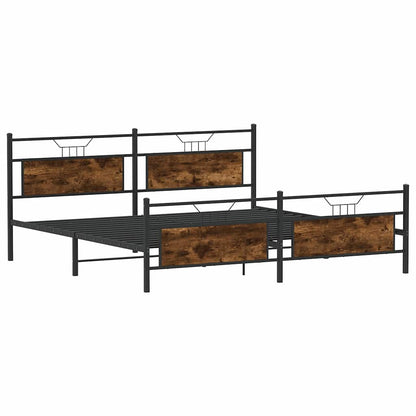 Giroletto senza Materaso in Metallo Rovere Fumo 193x201 cm | homemem39