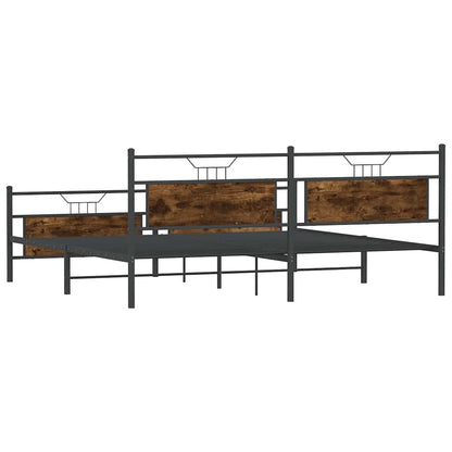 Giroletto senza Materaso in Metallo Rovere Fumo 193x201 cm | homemem39